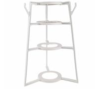 NIYANGLE Scaffale Porta Padelle a 4 Livelli in ABS Bianco per Cucina | Design Multistrato, Superficie Liscia e Posizionamento Stabile, per Bagno e Riordino Domestico