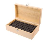 NIYANGLE Scatola di Legno per Batterie Aa con 55 Scomparti Dedicati, Organizer Portatile con Rivestimento in Spugna per Facile Gestione e Protezione Durante Viaggi e Uso Tecnico