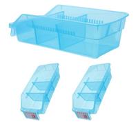 NIYANGLE Scatola per Medicinali Portatile in Plastica 3 Pezzi con 2 Scomparti Divisori 30x13,5 Cm, Organizzatore Impilabile per Farmacia Domestica e Trasporto Sicuro delle Pillole