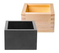 NIYANGLE Scatola Quadrata Giapponese in Legno per Sushi e Tazze da Sakè Set 2 Pezzi Compatto e Decorativo Contenitore Multiuso per Casa Ristoranti e Regali