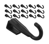 NIYANGLE Set 16 Ganci a J in Plastica Nera per Cucina e Camera, Facili da Usare e Resistenti, Design Minimalista per Organizzazione Armadio e Appendere Accessori