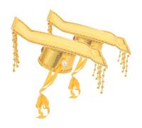 NIYANGLE Set 2 Pezzi Cappello Imperatore Cinese Antico in Plastica Giallo per Adulti per Costume da Cosplay e Collezione