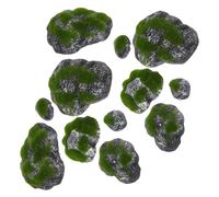 NIYANGLE Set 2 Pietre Decorative Muschio Artificiale, Rocce Paesaggistiche Miniatura per Modellismo Scenico, Decorazione Giardino delle Fate e Acquario, Dettagli Realistici per