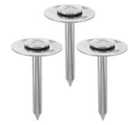 NIYANGLE Set 3 Picchetti da Rilievo in Acciaio Inossidabile 7Cm Disco Marcatori a Basso Profilo per Terreno Picchetti di Confine e Marcatura Giardino Resistente alle Intemperie per Uso