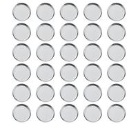 NIYANGLE Set 30 Pezzi Pentoline di Ferro Rotonde Vuote per Ombretti e Blush Palette Trucco Donna Accessorio Leggero e Facile da Trasportare Colore Argento