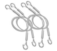 NIYANGLE Set 4 Fili Regolabili in Acciaio Inossidabile per Appendere Quadri e Specchi con Ganci Resistenti, Fune di Sospensione Robusta per Uso Domestico e Professionale