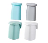 NIYANGLE Set 4 Pezzi Bicchieri Magnetici Porta Spazzolino da Denti da Parete in Plastica Ecologica Design Ventilato per Bagno e WC Supporto Compatto Salvaspazio