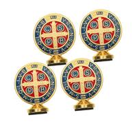 NIYANGLE Set 4 Pezzi Decorazioni Natalizie per la Natività in Metallo Vintage Ornamenti da Tavolo per Ufficio e Casa Oggetti Artistici Religiosi per e Presepi