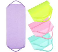 NIYANGLE Set 4 Pezzi Panni Esfolianti per Corpo in Poliestere, Morbidi e Estensibili, per Doccia e Bagno, per Tutti i Tipi di Pelle