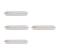 NIYANGLE Set 4 Pezzi Vassoi Rettangolari per Piante in Plastica Beige, Resistenti e Facili da Conservare, per Giardinaggio All'aperto e Protezione delle Superfici