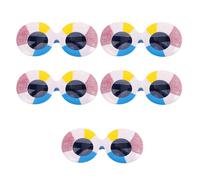 NIYANGLE Set 5 Occhiali da Sole Divertenti Hawaiani a Forma di Salvagente per Feste di Compleanno e Pool Party, Accessori Leggeri in Plastica Resistente per Photobooth e Eventi