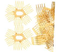 NIYANGLE Set 50 Pettini Per Copricapo Fai Da Te Dorati a 5 Denti, Accessori Per Chioma Donna e Ragazza, Pettine Semplice Per Acconciature Personalizzate e Stile Fatto a Mano