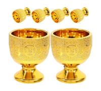 NIYANGLE Set 6 Bicchieri Offerta Oro 30ml in Plastica Pp per Cerimonie e Luoghi Sacri, Bicchieri Pratici e Sicuri per Uso Religioso e Cerimoniale