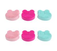 NIYANGLE Set 6 Pezzi di Spazzole in Silicone per Trucco con Doppia Superficie Testurizzata, Compatibili, per Pulizia Pennelli Viso e Ombretto, Design Compatto per Uso On The Go