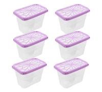 NIYANGLE Set 6 Pezzi Scatole Deumidificatrici Riutilizzabili in Plastica con Coperchio, Assorbitori di Umidità per Armadio e Custodia per Conservazione Umidità, per Armadi e Piccoli Spazi