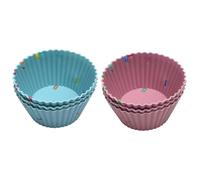 NIYANGLE Set 6 Stampi per Dolci Rotondi in Silicone Spesso Multicolore Antiaderenti e Flessibili per Dolci Fai da Te e Tortine Impilabili e Facili da Pulire per Uso Domestico e