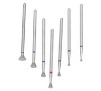 NIYANGLE Set 7 Pezzi Punte Fresa per Unghie Professionale in Diamante Argento Coniche per Levigatura Gel Polish e Riduzione Oversanding, per Saloni Professionali e Uso Domestico