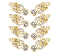 NIYANGLE Set 8 Spille Note Musicali Dorate Strass, Spilla da Bavero e Scialle Elegante Coreana, Distintivo Leggero per Abbigliamento da Donna in Occasioni Formali e Feste