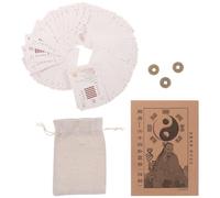 NIYANGLE Set Carte i Ching e Monete della Ricchezza in Carta, Strumenti Divinatori per Feng Shui e Successo, Adatto a Principianti e Pratiche Spirituali