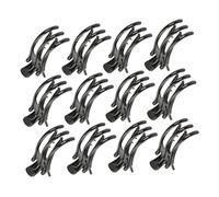 NIYANGLE Set da 12 Clip per Capelli Donna in Plastica Nera Design Raffinato, Pinze a Tre Denti per Tenere i Capelli Stabili, Riutilizzabili per Acconciature e Matrimoni