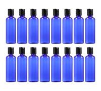 NIYANGLE Set da 16 Bottiglie da Viaggio 100ml in Pet Blu, Bottiglie Ricaricabili e Antisgocciolamento per Viaggi di Lavoro e Hotel