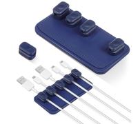 NIYANGLE Set da 2 Organizer Magnetici per Cavi in Silicone Clip Magnetiche Rimovibili, Supporto per Cavi USB Ricarica, per Scrivanie e Stanze