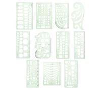 NIYANGLE Set di Righelli Geometrici 11 Pezzi in Plastica Trasparente Stencil per Disegno Tecnico, Modelli di Progettazione e Misurazione, Strumenti per Studenti, Artisti e Designer