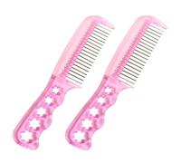 NIYANGLE Spazzola Antistatica Rosa per Parrucche e Bambole 2 Pezzi in Plastica Resistente Filo in Acciaio, per Uso Personale e Saloni di Bellezza