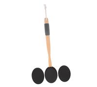 NIYANGLE Spazzola Doccia con Manico in Eva e Legno, Applicatore Lozione Schiena Multifunzione con Testine Sostituibili, Scrubber Bagno Antiscivolo per Corpo Quotidiana