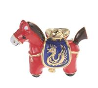 NIYANGLE Spilla a Forma di Cavallo Smaltata con Lingotto, Gioielli Equestri Vintage per Donna, Accessorio Feng Shui Portafortuna per Feste e Capodanno Cinese 2026