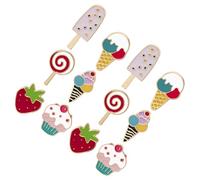 NIYANGLE Spille a Forma di Gelato e Lecca-lecca alla Frutta, Set da 12 Pezzi, Spille Kawaii Colorate per Abbigliamento, Borse e Cappelli, Accessori Leggeri per Feste e Regali