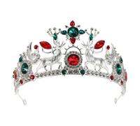 NIYANGLE Sposa con Corna di Renna e Cristalli Cerchietto Matrimonio Tema Ghiaccio Natalizio Accessorio Leggero e per Feste di Natale Halloween e Cerimonie