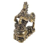 NIYANGLE Statuetta Porta Prosperità e Buona Fortuna Cavallo dello Zodiaco Cinese in Ottone Ciotola del Tesoro Design Creativo Compatto per Ufficio e Soggiorno