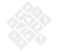 NIYANGLE Stencil Dinosauri per Pittura Murale e Disegno Fai da Te, Set 12 Modelli in Plastica Riutilizzabile e Lavabile, per Ragazzo Ragazza e attività Creative Artistiche, Decorazione