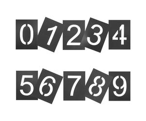 NIYANGLE Stencil Numerici 0-9 Riutilizzabili in Plastica, Set da 10 Pezzi per Pittura Civici e Cartelli Personalizzati, Modelli Grandi per Numeri Precisi in Ambienti Esterni e Interni, per