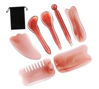 NIYANGLE Strumenti per Massaggio Gua Sha Pettini Raschianti per Massaggi Strumenti di Bellezza per Massaggio Facciale Tavole per Massaggi Gua Sha con Borsa Portaoggetti