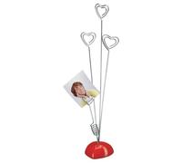 NIYANGLE Supporto per Clip Foto a Forma di Cuore Rosso in Resina e Metallo, 2 Pezzi, per Memorie e Appunti, per Casa e Ufficio Design Unico e Resistente