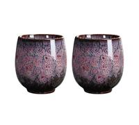 NIYANGLE Tazze da Tè Kung Fu in Ceramica 150 Ml Rosse Set 2 Pezzi Bordi Arrotondati per Casa Ufficio, Tazze da Tè Particolari per Degustazione e Regalo Speciale