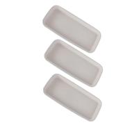 NIYANGLE Vassoio Rettangolare per Vaso di Fiori Bianco in Plastica 3 Pezzi | Base Antiscivolo, Leggera e Multiuso, per Piante e Fioriere da Esterno, Ufficio e Casa
