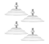 NIYANGLE Ventose in Plastica Trasparente con Dado Filettato M8 85mm Set 4 Ganci di Aspirazione Resistenti per Vetro, Porte e Piastrelle, Supporto a Gancio Adesivo per Organizzazione