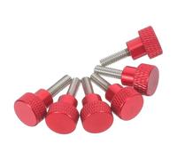 NIYANGLE Vite a Testa Zigrinata Colore Rosso M4 X 12 in Lega di Alluminio 6 Pezzi Fissaggio Affidabile e Installazione senza Attrezzi per Montaggio Schede Madri
