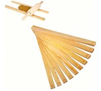 NIYATA 10 bastoncini di guida per cuscinetti in ceramica, guide per rulli da pasticceria in legno, 3 mm, 5 mm, 7 mm, 10 mm, 12 mm, guida di profondità e rullo per pasticceria per l'artigianato in