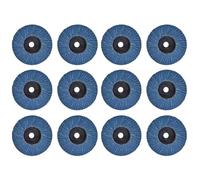 NIYATA 12 dischi lamellari, 75 mm, 120 grani, flap disc per metallo, acciaio, legno, disco abrasivo, mop flap disk, blu