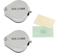 NIYATA 20 x e 30 x Jewelers Magnifier,Argento Lente d'ingrandimento Gioielliere,Antiquariato Orologio di ingrandimento per gioiellieri, Jewelers, Rocks, Antiques and Newspaper Books