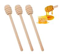 NIYATA 3 cucchiaini per miele in legno, mixer per miele, legno, 15 cm, mixer per miele, cucchiaio in legno naturale, adatto per miele, marmellata