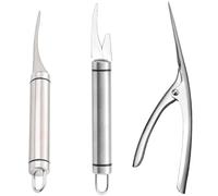 NIYATA 3 pezzi gamberetti coltello, multifunzionale Shrimp come pesce Maw Knife,Acciaio inossidabile Peeler di gamberetti,Clip di linea gamberetto,Gadget da cucina per prodotti come gamberetti