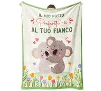 Niyewsor Regalo Anniversario per Lui Lei, Regali di Coppia Koala Coperta, Regalo Compleanno Anniversario Matrimonio per Fidanzato, Fidanzata, Moglie, Marito, 130x150 cm