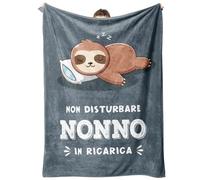Niyewsor Regalo Nonno, Regalo per Nonno Coperta, Regalo Nonno Compleanno, Idee Nonno Regalo, Festa del Papà Natale Regali per Nonno, Bradipo Coperta per Nonno 130 x 150cm