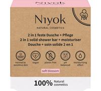 Niyok® Doccia fissa 2 in 1 + cura "Soft Blossom" (80 g) • Sapone doccia naturale • Gel doccia solido per tutti i tipi di pelle • Sapone vegano per corpo e mani • Senza plastica e vegano