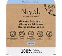 Niyok® Doccia fissa all-in-one "sensitiv" (80 g) • Sapone per corpo + capelli + viso • Cura delicata per pelle e capelli • Doccia fissa, shampoo fisso, pulizia del viso fisso • Cosmetici naturali